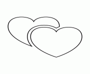 Printable two hearts stencil coloring pages