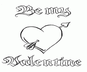 Printable Valentine Heart Be my valentine coloring pages