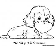 Printable Valentine Heart Puppy Be My Valentine coloring pages