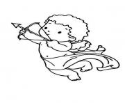 Printable Cupid Draws His Bow and Arrow coloring pages
