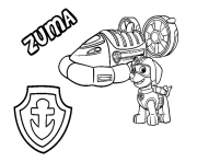 Printable PAW Patrol Zuma s Hovercraft Vehicle coloring pages