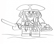Printable lego jack sparow pirates coloring pages