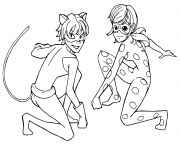 Printable Miraculous Tales of Ladybug Cat Noir Kids coloring pages