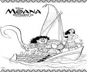 Printable Disneys moana ship with maui coloring pages