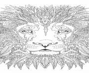 Printable advanced lion adult coloring pages