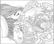 Printable free hard woman tatto mandala coloring pages