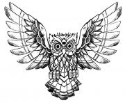 Printable advanced owl raw drawing coloring pages
