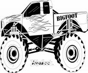 Printable monster truck bigfoot big foot kids coloring pages