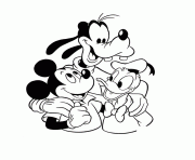 Printable mickey goofy donald disney coloring pages
