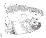 Printable hedgies january coloring art by jan brett coloring pages