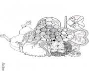 Printable hedgies february coloring art by jan brett coloring pages