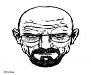 Printable white breaking bad head coloring pages