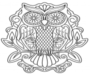 Printable sugar skull owl calavera coloring pages