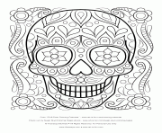 Printable free sugar skull by thaneeya calavera coloring pages