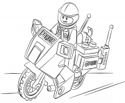 Printable lego moto police car coloring pages