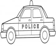 Printable police car simple kid coloring pages