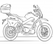 Printable police moto motorcycle coloring pages