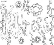 Printable word kindness coloring pages