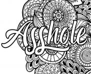 Printable asshole word adult coloring pages