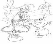 Printable Elsa and Olaf Frozen disney coloring pages