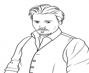 Printable johnny depp celebrity coloring pages