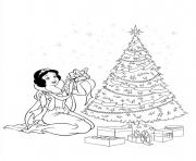 Printable Christmas Disney princesses Tree Gifts coloring pages