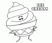 Printable emoji movie icecream coloring pages