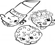 Printable Free Shopkins Strawberry lipstick cookie coloring pages