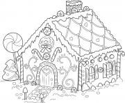 Printable Gingerbread House Christmas coloring pages