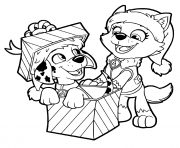 Printable PAW Patrol Christmas Gifts coloring pages