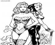 Printable poison ivy and harley quinn by salamandra coloring pages
