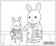 Printable calico critters doctor health coloring pages