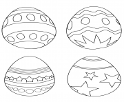 Printable simple easter eggs coloring pages