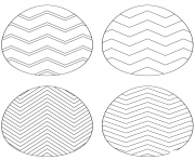 Printable chevron easter eggs coloring pages