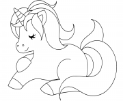 Printable cute unicorn sleeping coloring pages