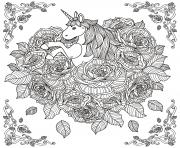 Printable unicorn adult by kchung coloring pages