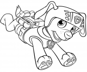 Printable zuma with scuba gear backpack paw patrol coloring pages