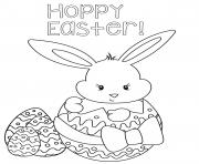 Printable Happy Easter Egg Rabbit coloring pages