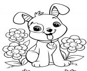 Printable cute puppy best for kids coloring pages