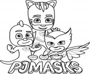 Printable pj masks gekko owlette catboy logo coloring pages