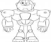Printable cyborg teen titans go coloring pages
