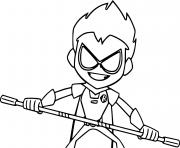 Printable robin teen titans go try to defend himself coloring pages