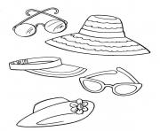 Printable Beach accessories coloring pages