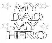 Printable my dad my hero fathers day coloring pages