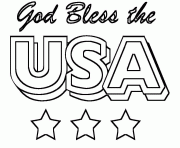 Printable 4th of July god bless the usa coloring pages