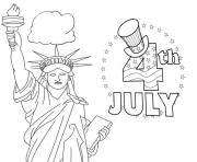 Printable fourth july america coloring pages
