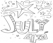 Printable july 4th doodle independence day coloring pages
