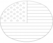 Printable american flag in circle coloring pages