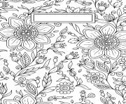 Printable Binder Cover Adult Flowers Antistress coloring pages