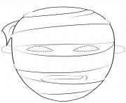 Printable egyptian mummy mask outline halloween coloring pages